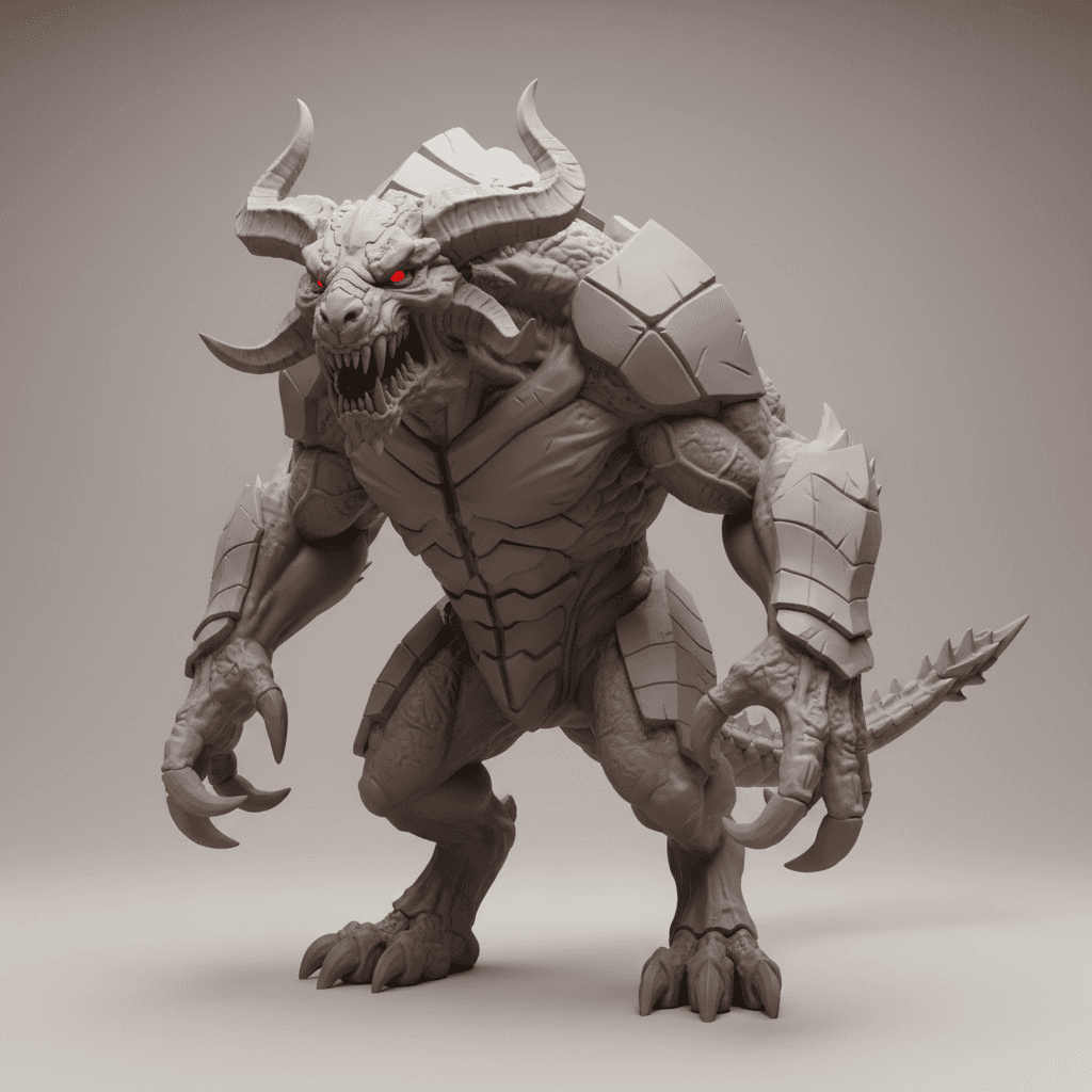 Hellhound Fantasy Monster Beast High Quality STL 3d model