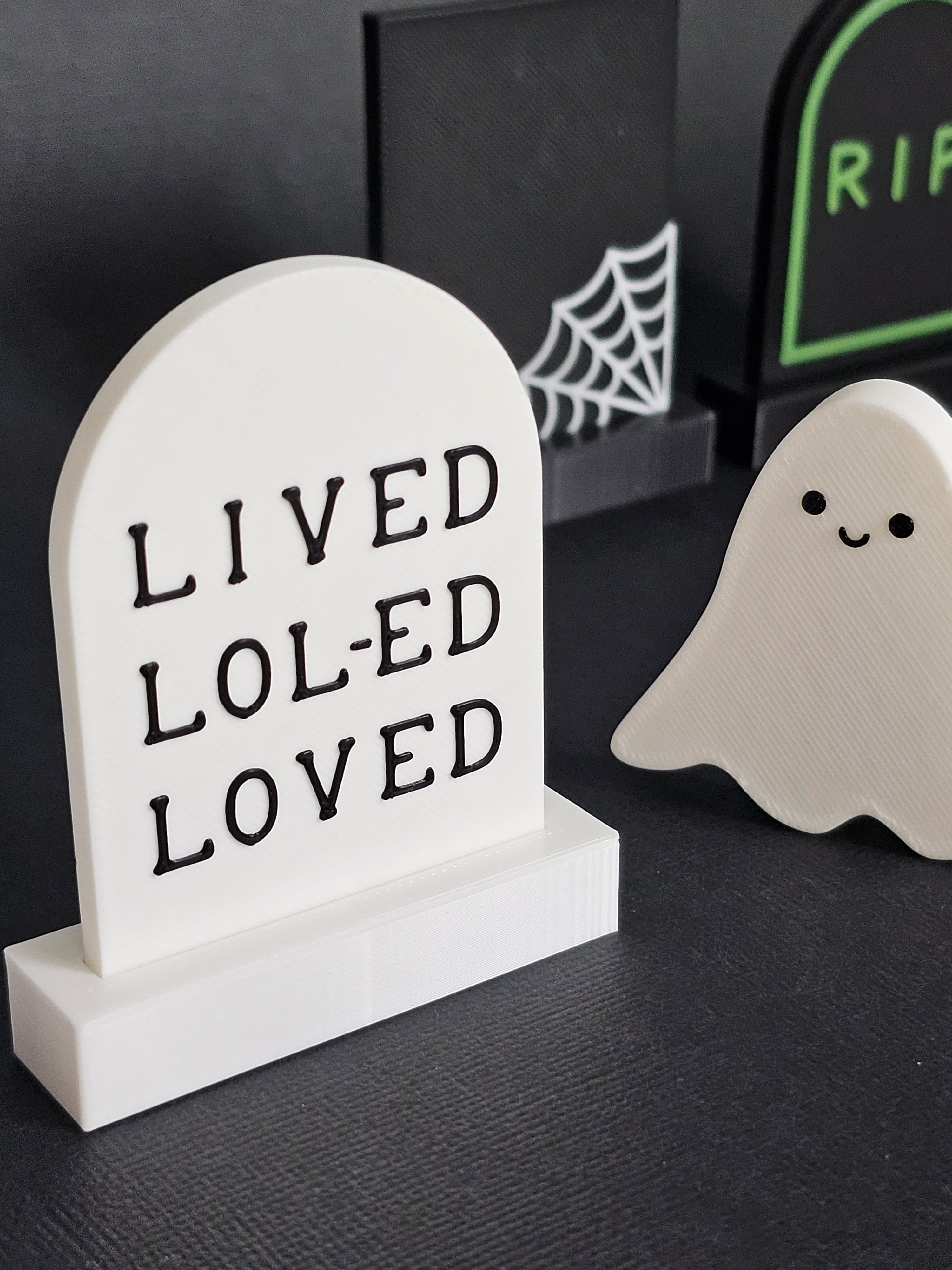 "LIVED LOL-ED LOVED" Funny Halloween Gravestone | Freestanding Decor or Fridge Magnet 3d model