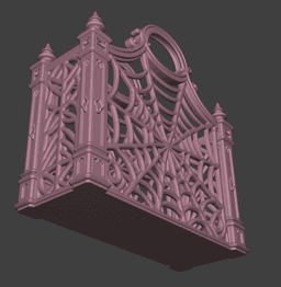 Gothic Spider Web Magazine Rack – Victorian Newspaper Holder & Dark Decor Organizer 3d model