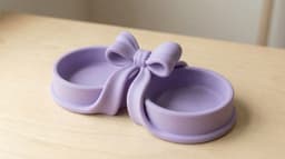 Coquette Ribbon Sculptural Pet Bowl & Jewelry Catchall — Balletcore Aesthetic 3d model