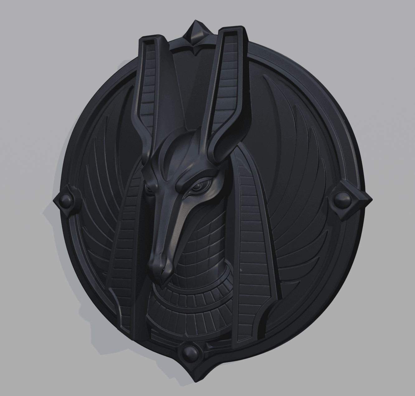 Anubis Wall Plate Decor Hangable .stl 3d model
