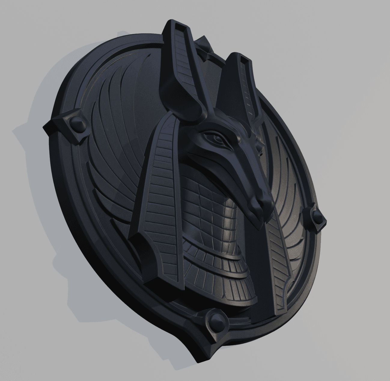Anubis Wall Plate Decor Hangable .stl 3d model