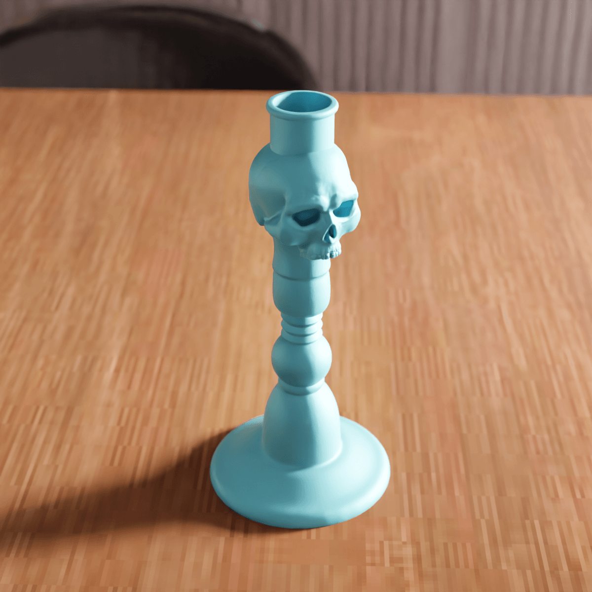 Gothic Skull Candlestick Holder Decor 3d model