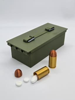 Ammo Box Pill Organizer — Tactical Medication 3d model