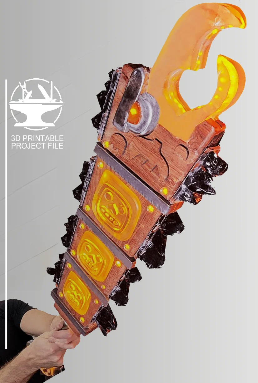 Maya & the Three: Obsidian Blade (3D Printable with LED Lighting!!) 3d model