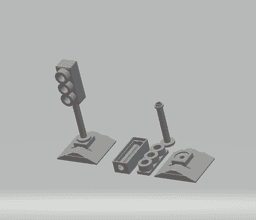 FHW: Crash Racers LED Sign Post 3d model