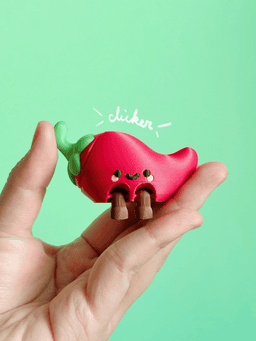 Cute Articulated & Clicker Chili Pepper | Print-in-place 3d model
