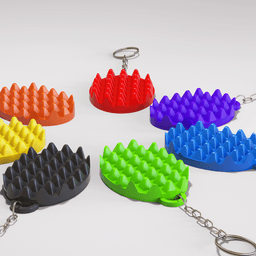 Stabby Stones Keychain, Spiky Keyring, EDC Sensory Toy, Tactile Fidget Charm, for Stress 3d model