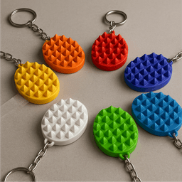 Stabby Stones Keychain, Spiky Keyring, EDC Sensory Toy, Tactile Fidget Charm, for Stress 3d model