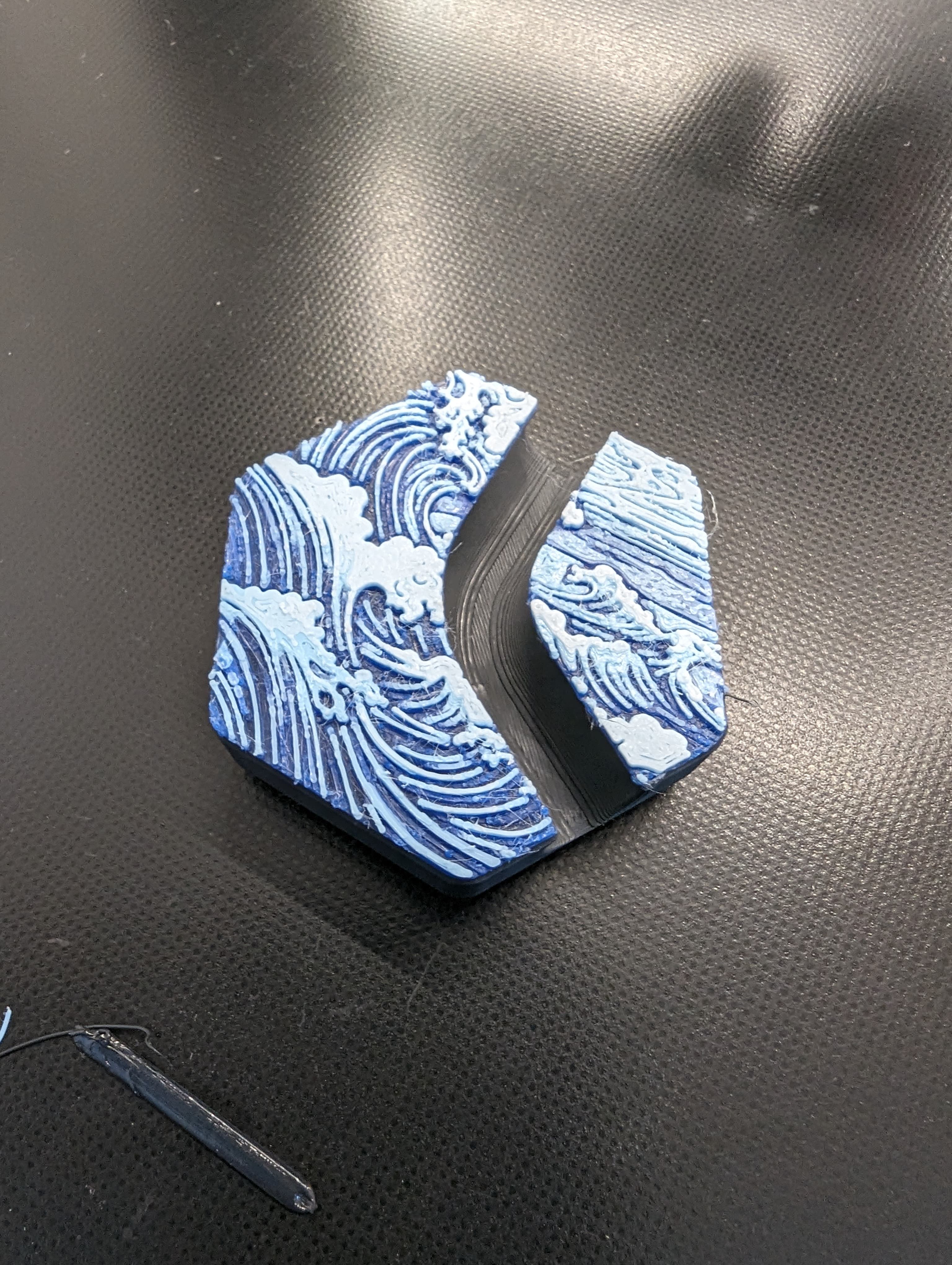 Hextraction J tile with HueForge top - proof of concept 3d model