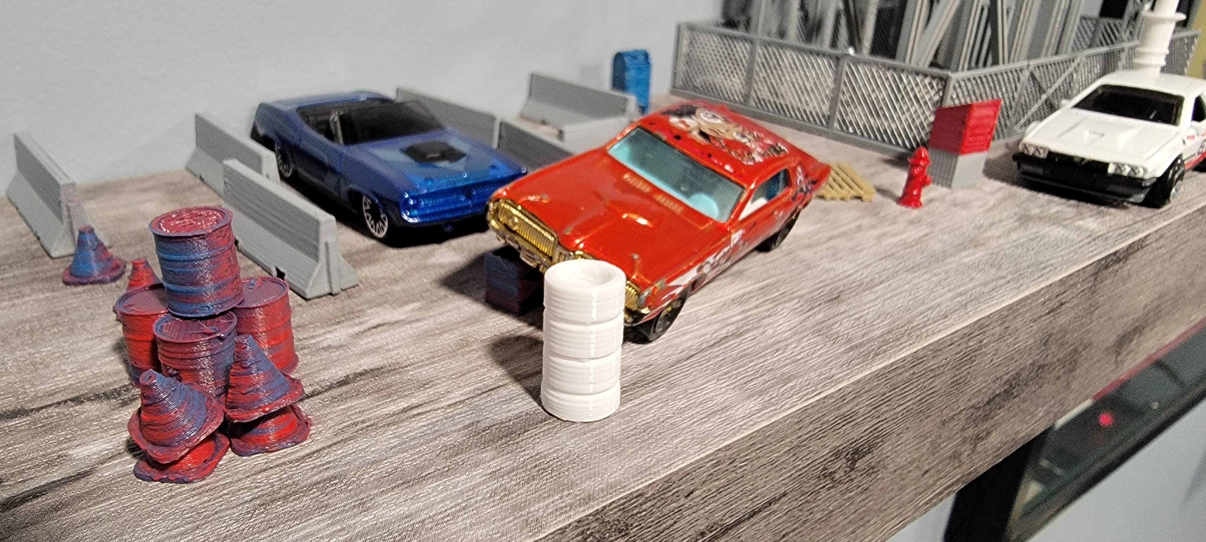 1:64 Tire Stack - 4 Stacked tires for Hot Wheels or Matchbox 3d model