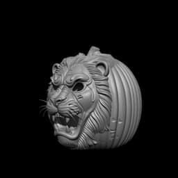 Lion-shaped pumpkin Halloween lantern 3d model
