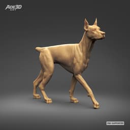 Doberman Pinscher Cropped Ears Docked Tail 3D Print Pose 03 3d model