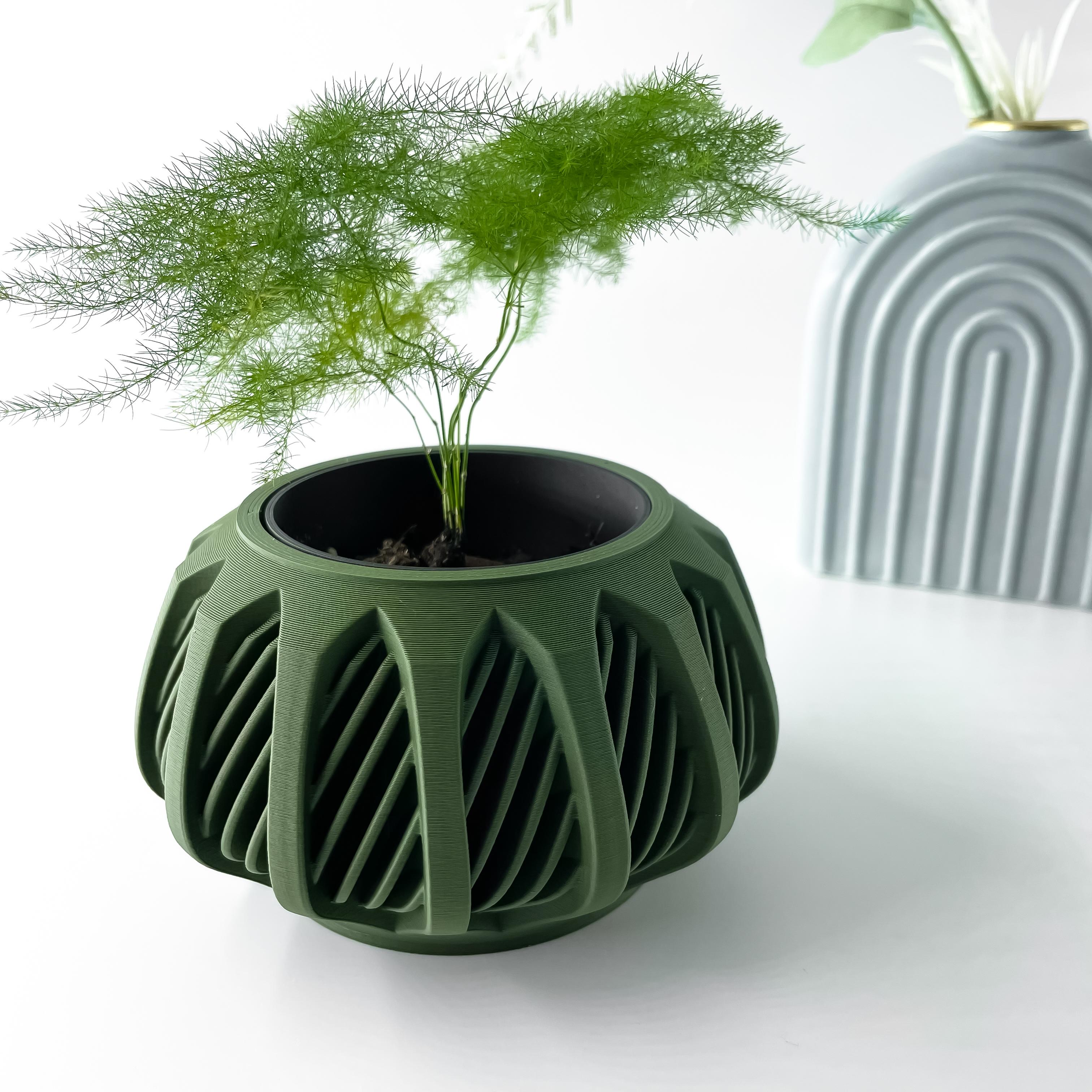 The Mirex Planter Pot with Drainage Tray & Stand | Modern and Unique Home Decor for Plants 3d model