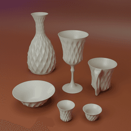 Diamond pattern vessels 3d model