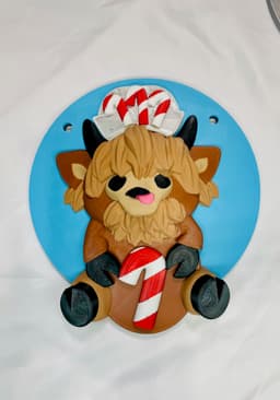 Magnetic Candy Cane Hat For Modular Cow Sign 3d model