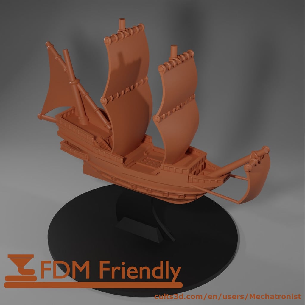 Galleon Ship Model Compatible With DnD Spelljammer 3d model