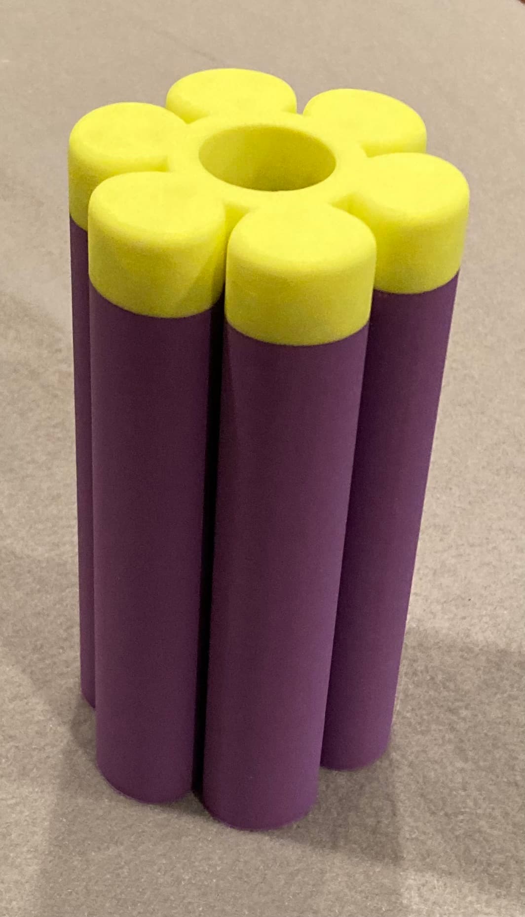 Printed with PrintedSolid Purple Eater and Neon Yellow. This makes this small vase appear to already be a flower!