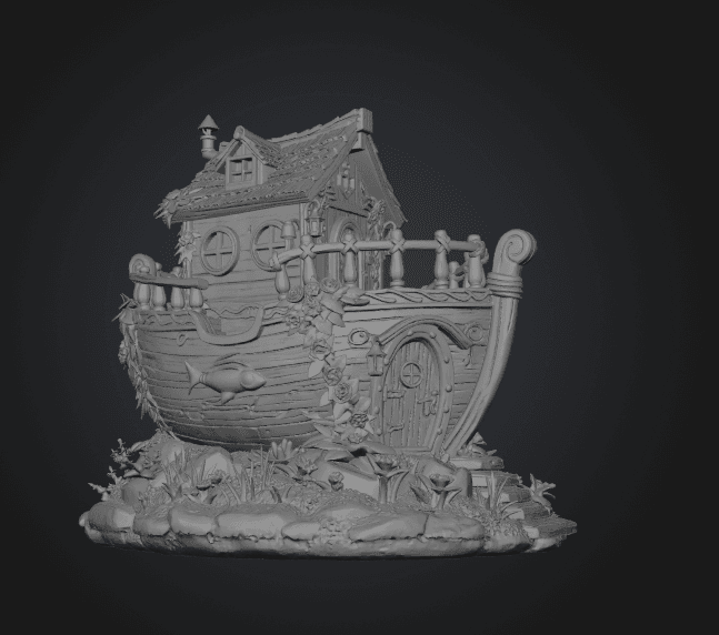Enchanted Ship Cottage STL File 3D Print 3d model