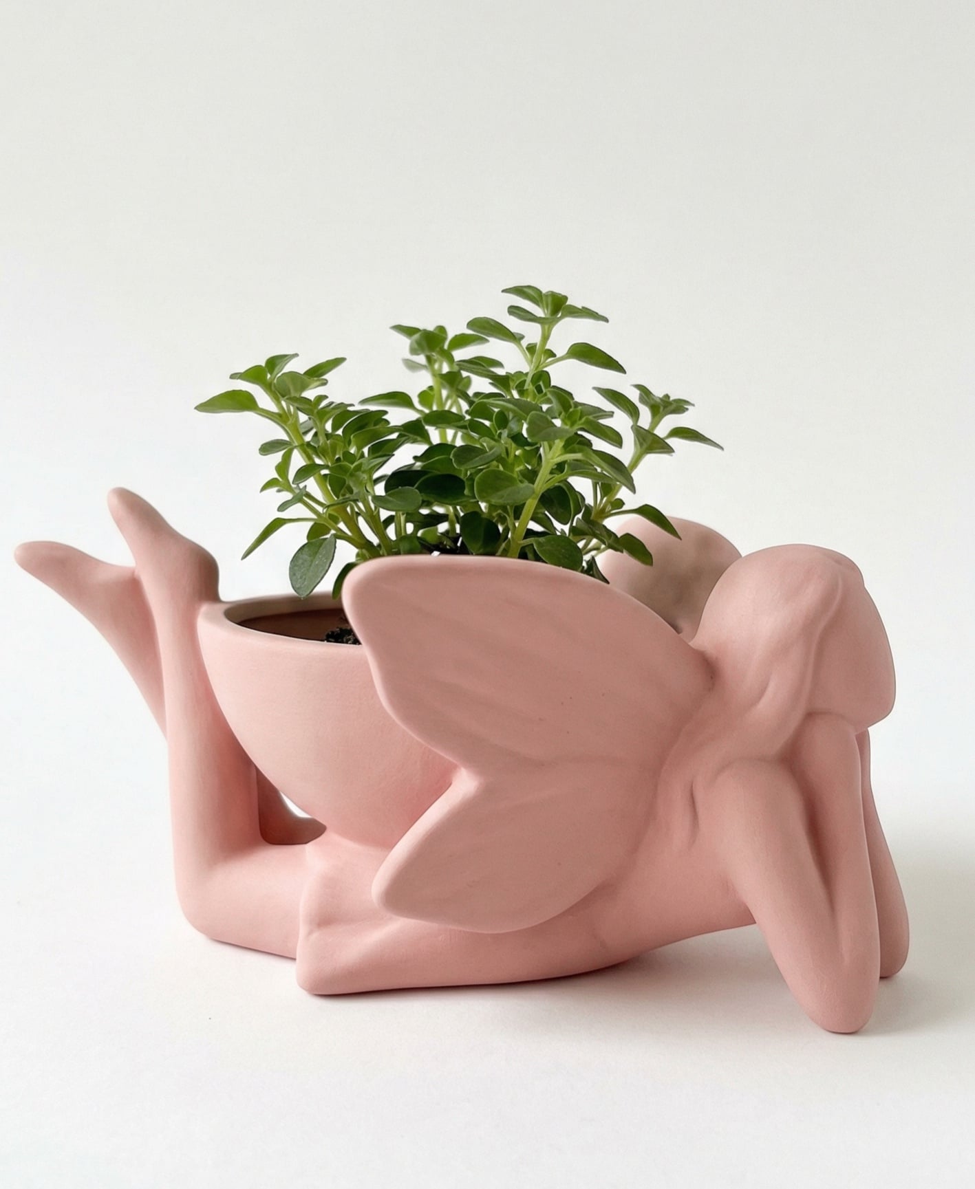 Whimsical Reclining Fairy Planter - Aesthetic Fantasy Succulent Pot 3D Model 3d model