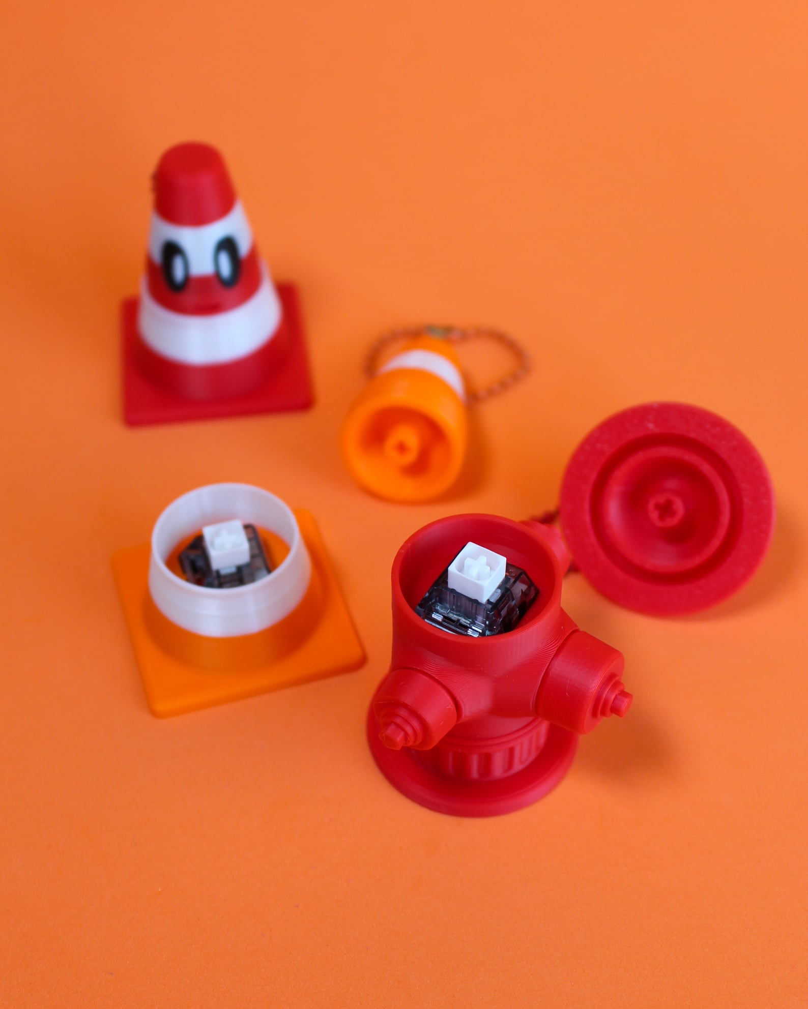 Fire Hydrant Fidget Clicker - Keychain 3d model