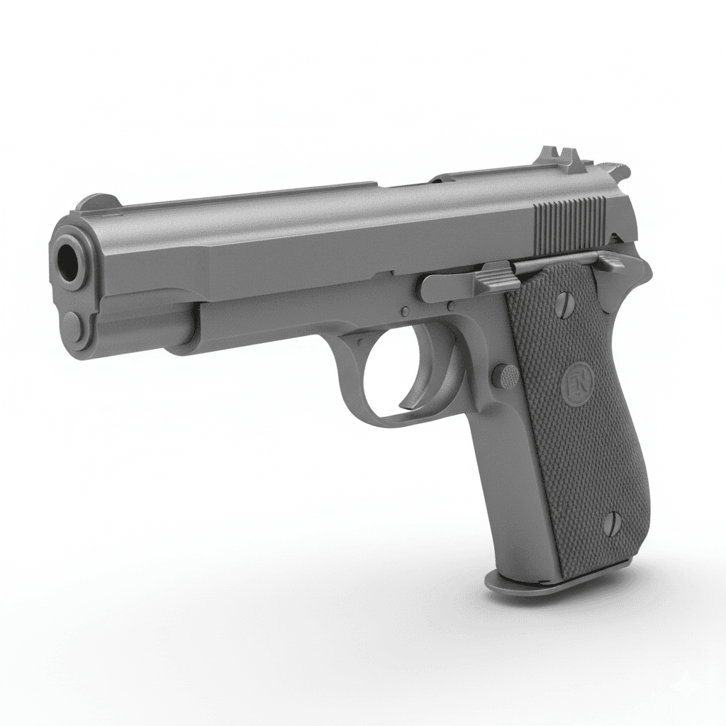 Handguns : FN High Power Classic Pistol 3d model