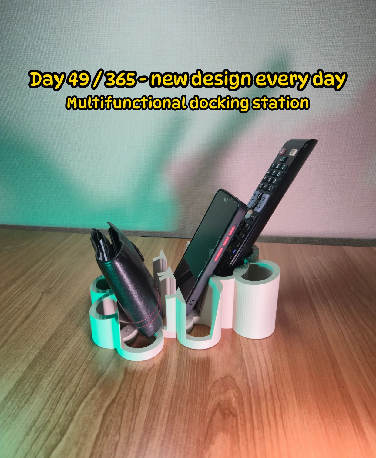 Desk Holding Station – Phone, Wallet & Remote Tray 3d model