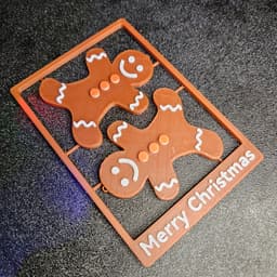 Ginger Bread Man Ornament Card .3mf 3d model
