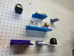 Pegboard Shelves With Universal Pegboard Hooks 3d model