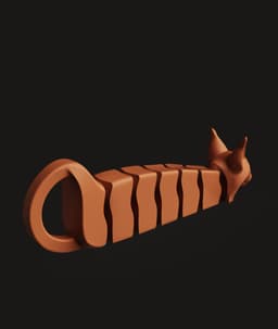 Articulated Cat Keychain | Flexible Fidget Kitty | Print-in-Place Cat Charm 3d model