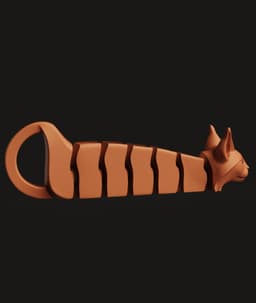 Articulated Cat Keychain | Flexible Fidget Kitty | Print-in-Place Cat Charm 3d model