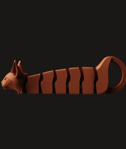 Articulated Cat Keychain | Flexible Fidget Kitty | Print-in-Place Cat Charm 3d model