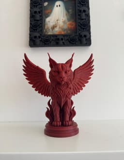 Winged Lynx Guardian Statue Fantasy Figure 3d model