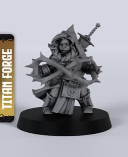 Dwarf Cleric - With Free Dragon - 5e DnD Inspired for RPG and Wargamers 3d model