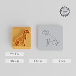 Weimaraner Stamp Tile, 5 Sizes, Silver Grey Dog Design, Ideal for Clay, Cookies & Fondant PRODUCT_1999 3d model