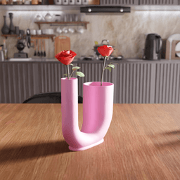 U-Shape Dual-Chamber Vase 3d model