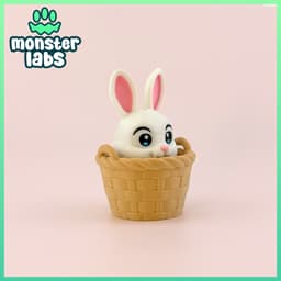 Basket Bunny Fidget Clicker Keychain 3d model