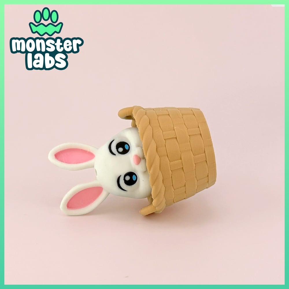 Basket Bunny Fidget Clicker Keychain 3d model
