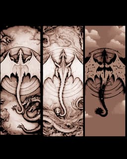 Dragon Etchings - Set of 3 Bookmarks 3d model