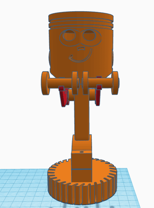 happy piston setup working out with dumb bells.stl 3d model