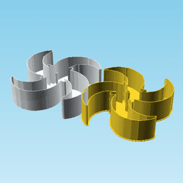 Shuriken 0043, nestable box (v2) 3d model