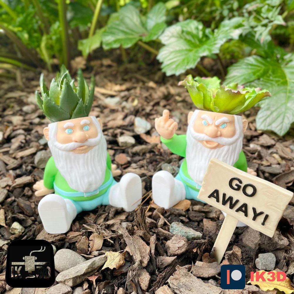 Set Of Garden Gnomes Planters / Happy and Rude Versions / No Supports / 3MF Included 3d model