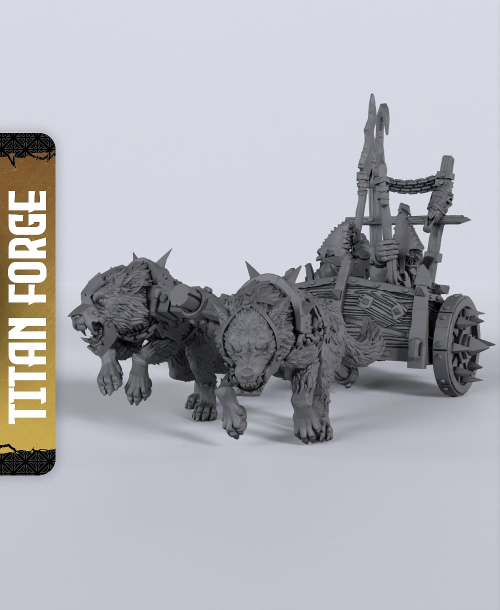 Goblin Wolf Chariot - With Free Dragon - 5e DnD Inspired for RPG and Wargamers 3d model