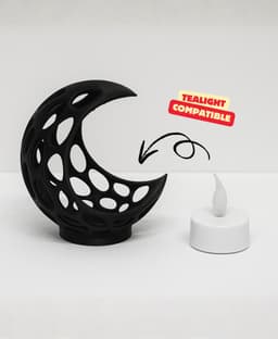ABSTRACT HALFMOON WITH LED TEALIGHT / VORONOI / DESIGNER LED TEALIGHT / LIGHTNING / GOTHIC 3d model