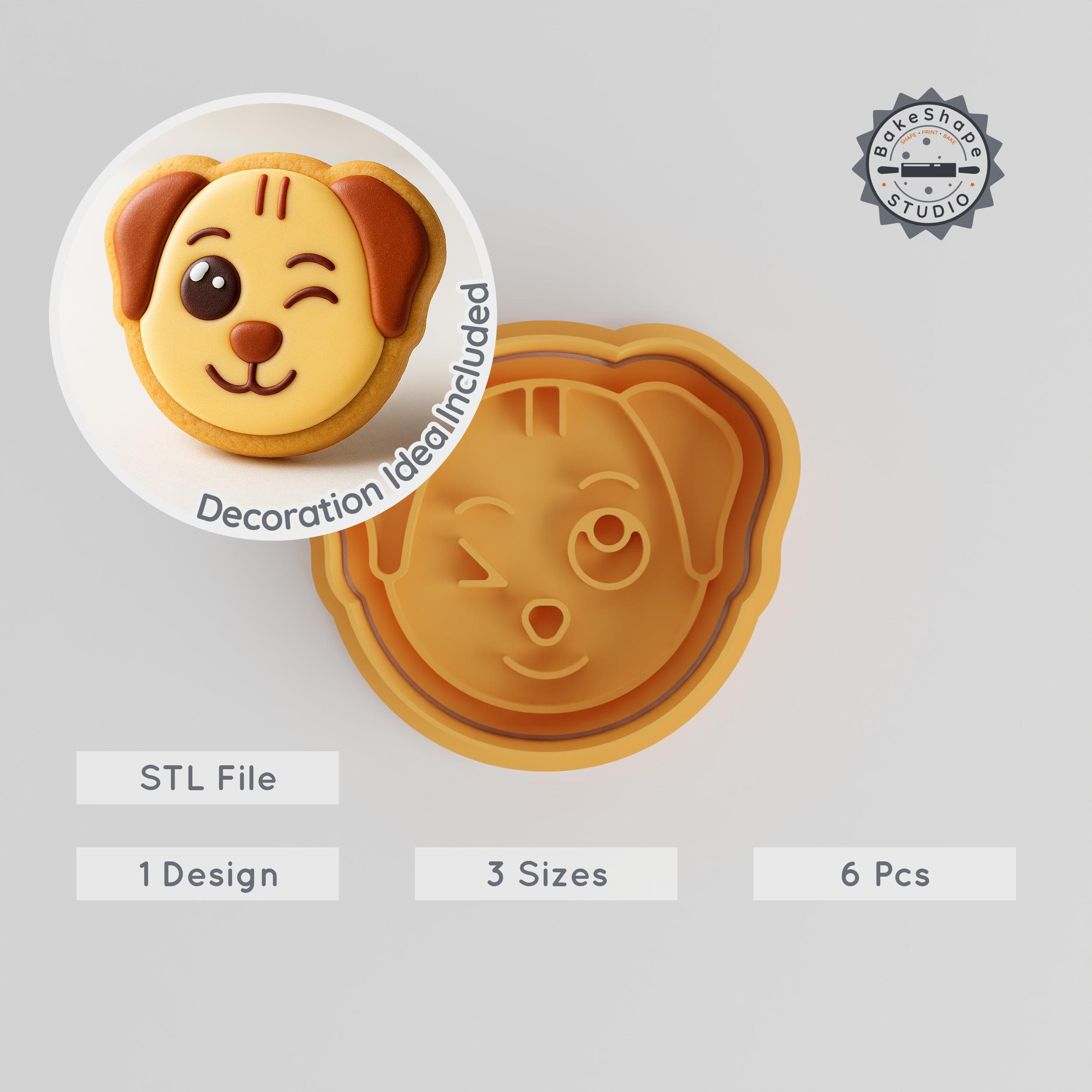 Crazy Animal Shape Cutter & Stamp Set, 6-Piece Cookie & Fondant Kit, Dog Design, Includes S/M/L Sizes PRODUCT_876 3d model
