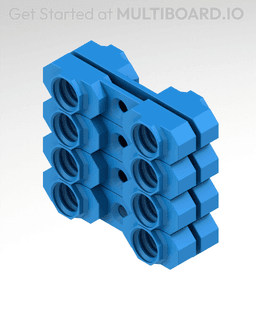 6.25 mm - Quad Bolt-Lock Mount - x4 Stack 3d model