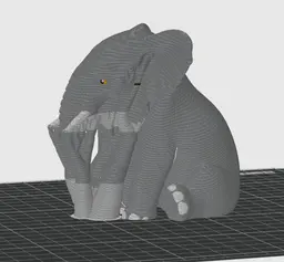 Baby Elephant Desk Pet Figurine 3d model
