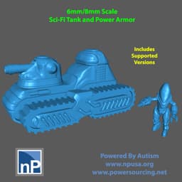Battletech Tank and Power Armor Suit (6mm-8mm) 3d model