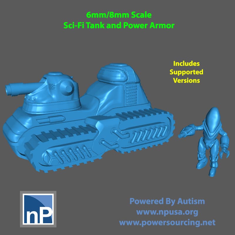 Battletech Tank and Power Armor Suit (6mm-8mm) 3d model