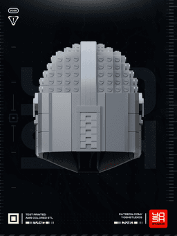Mandalorian Brick Helmet 3D Printer STL - FREE FILE!!! 3d model